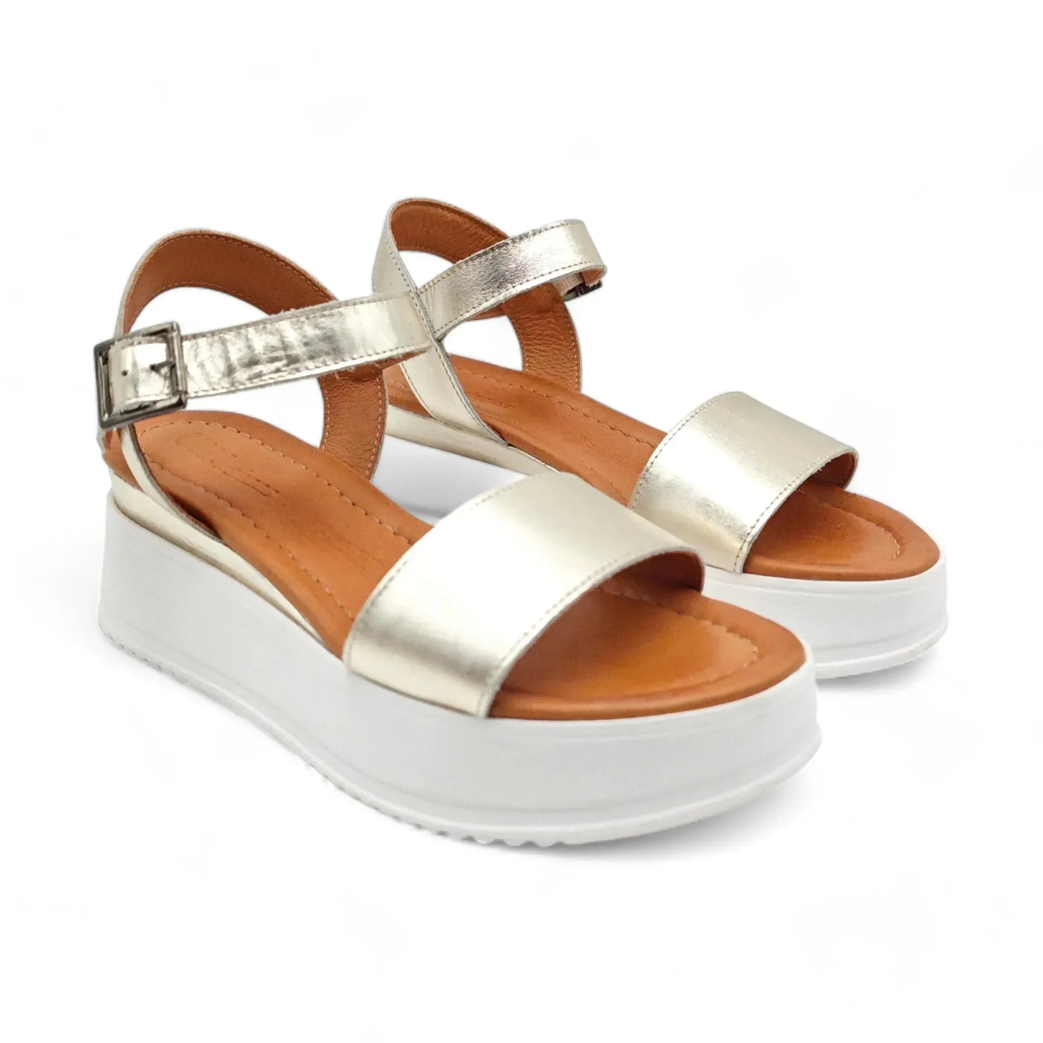 Una sportske sandale na punu petu sa remenom za gležanj 7010905 - Obuća Monah