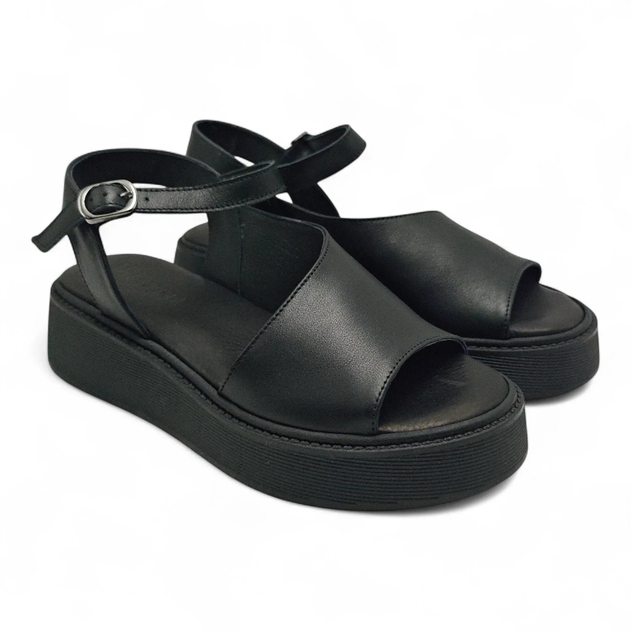 Una sportske sandale na punu petu sa remenom za gležanj 701174 - Obuća Monah