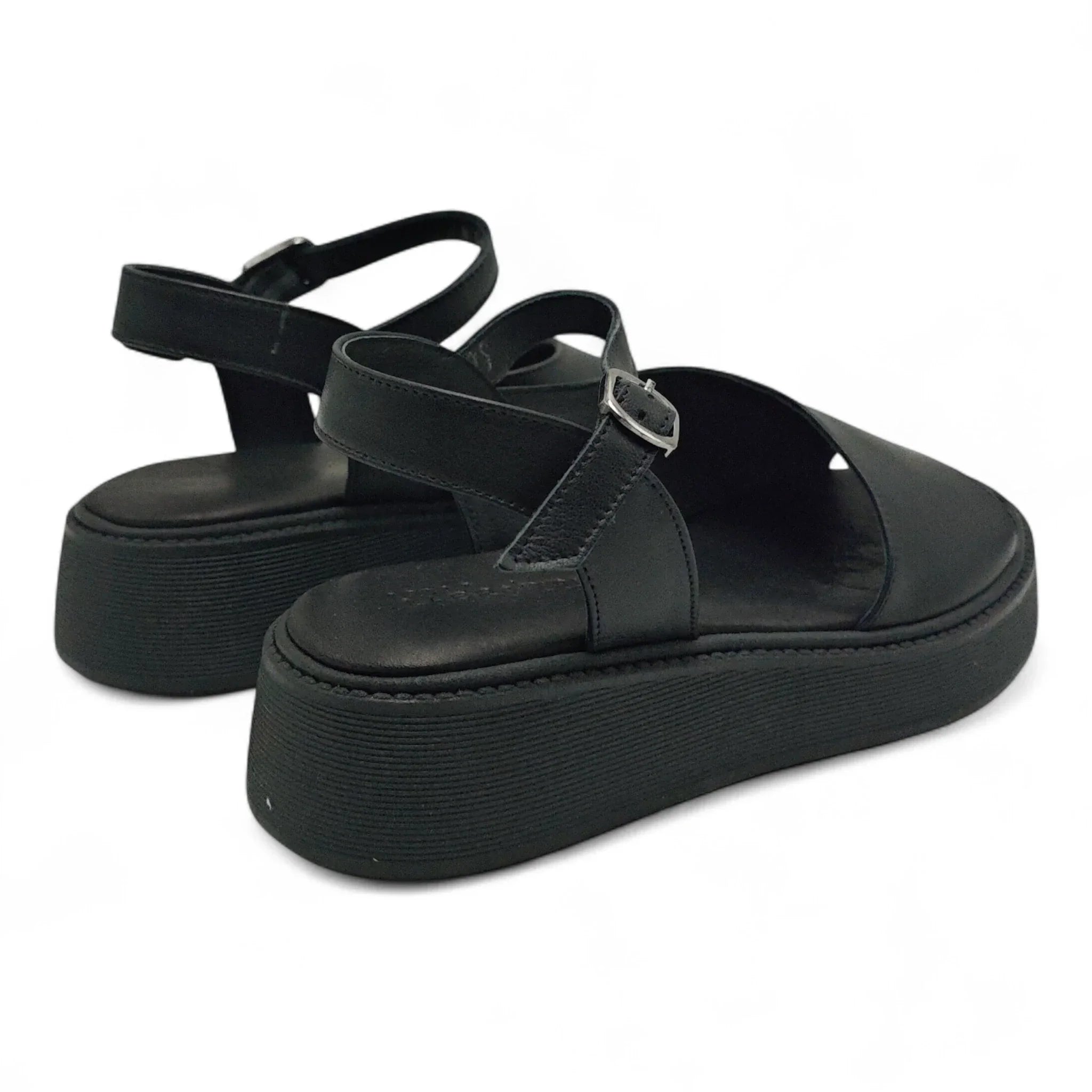 Una sportske sandale na punu petu sa remenom za gležanj 701174 - Obuća Monah