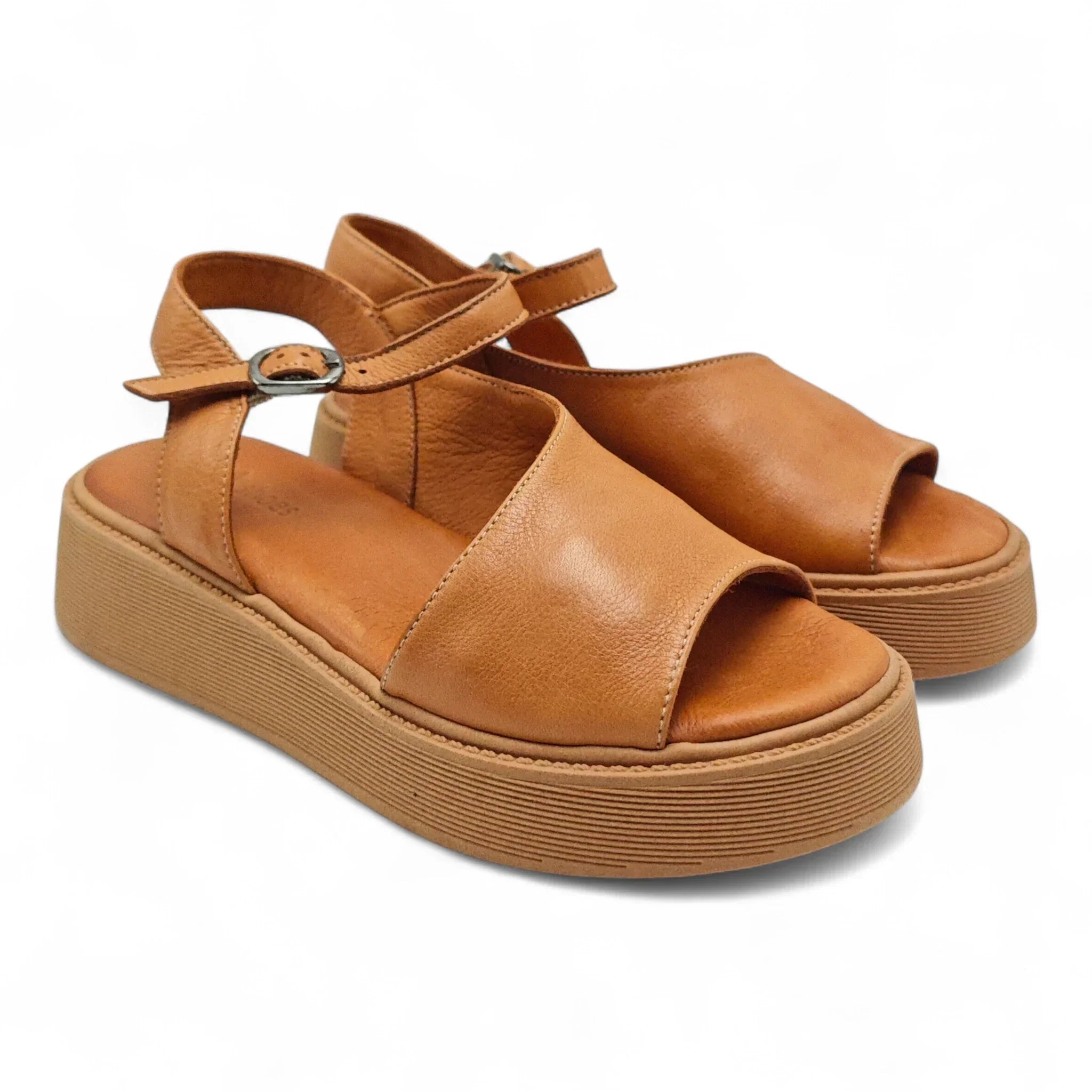 Una sportske sandale na punu petu sa remenom za gležanj 701174 - Obuća Monah