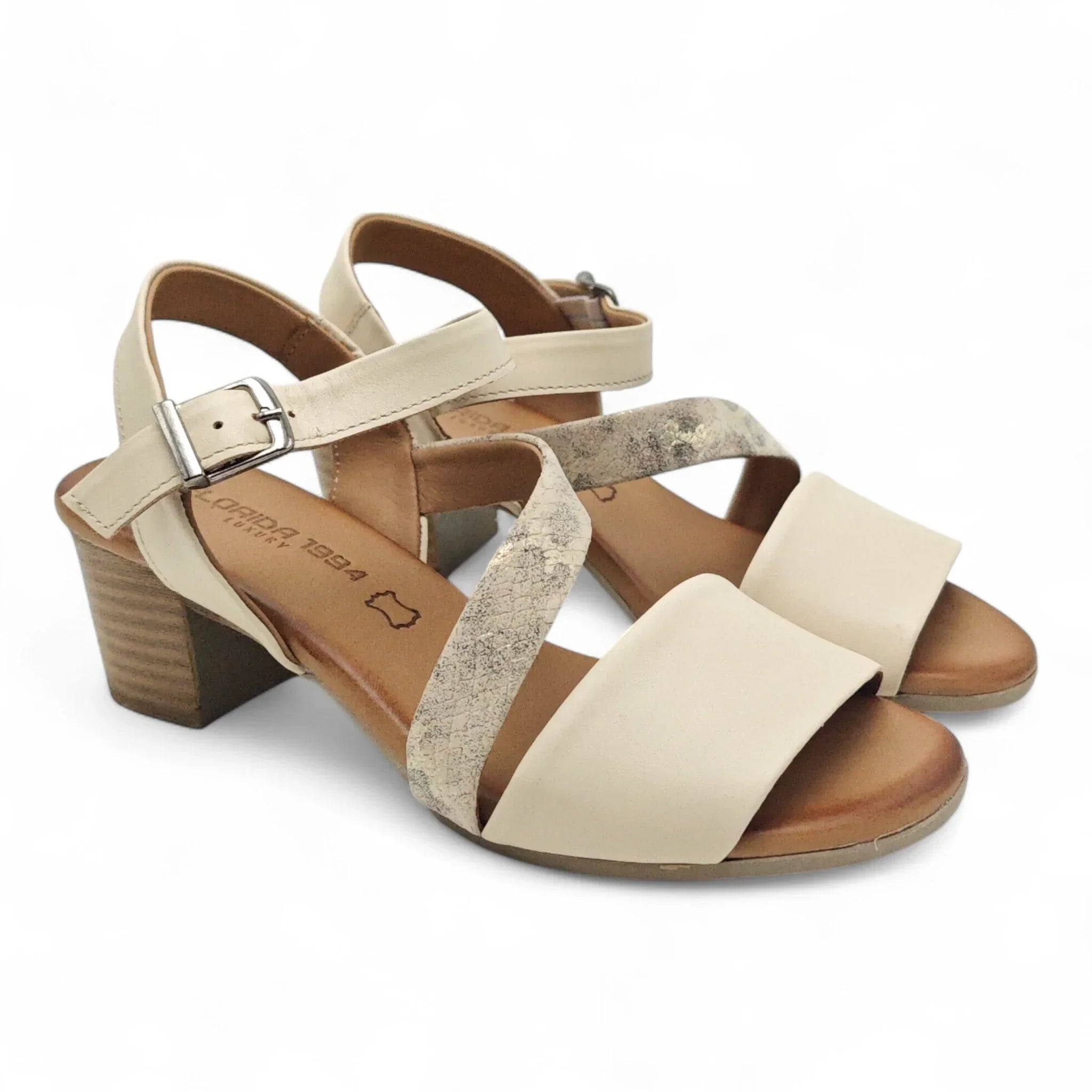 Ballerins sandale sa remenom za gležanj na blok štiklu 7225 - Obuća Monah