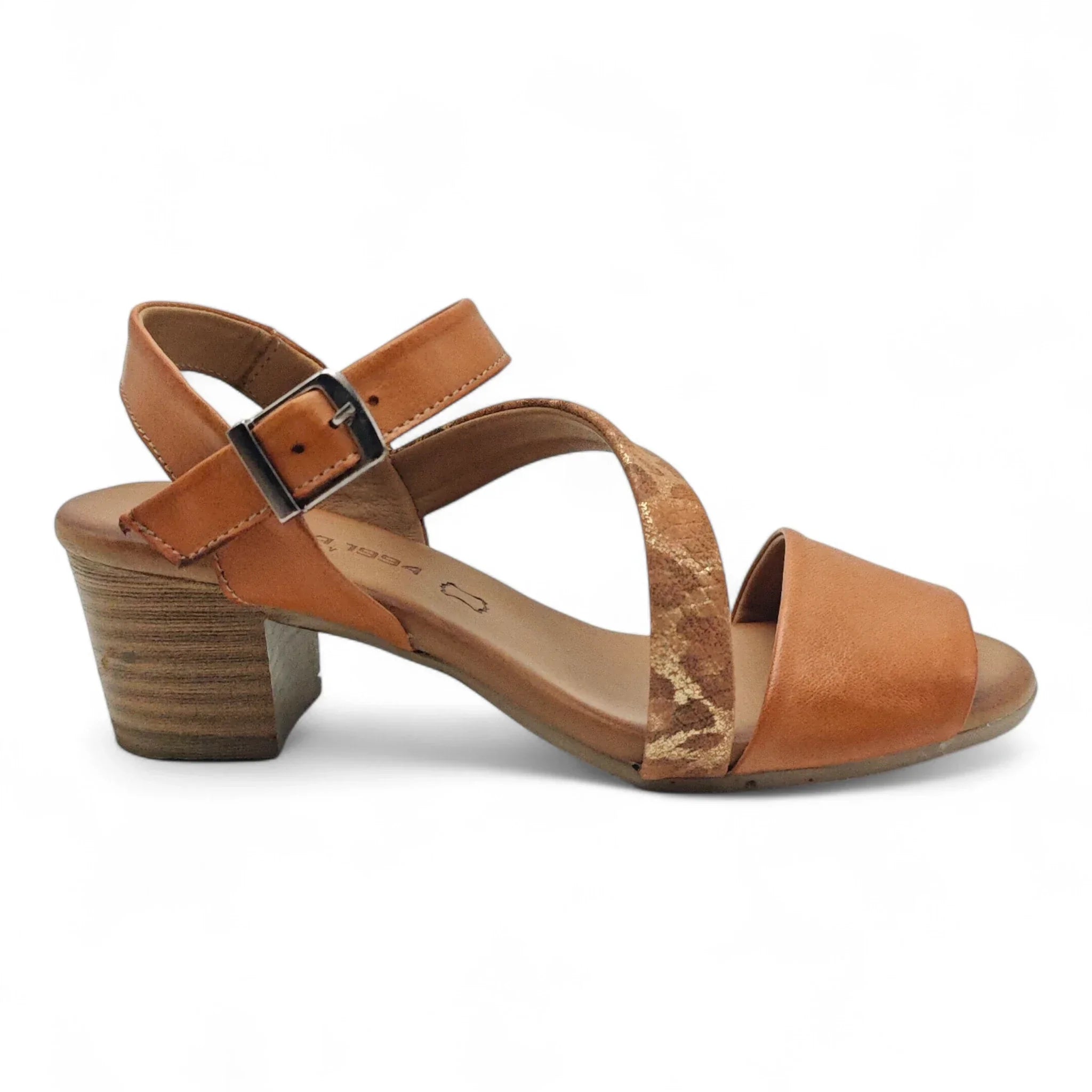 Ballerins sandale sa remenom za gležanj na blok štiklu 7225 - Obuća Monah