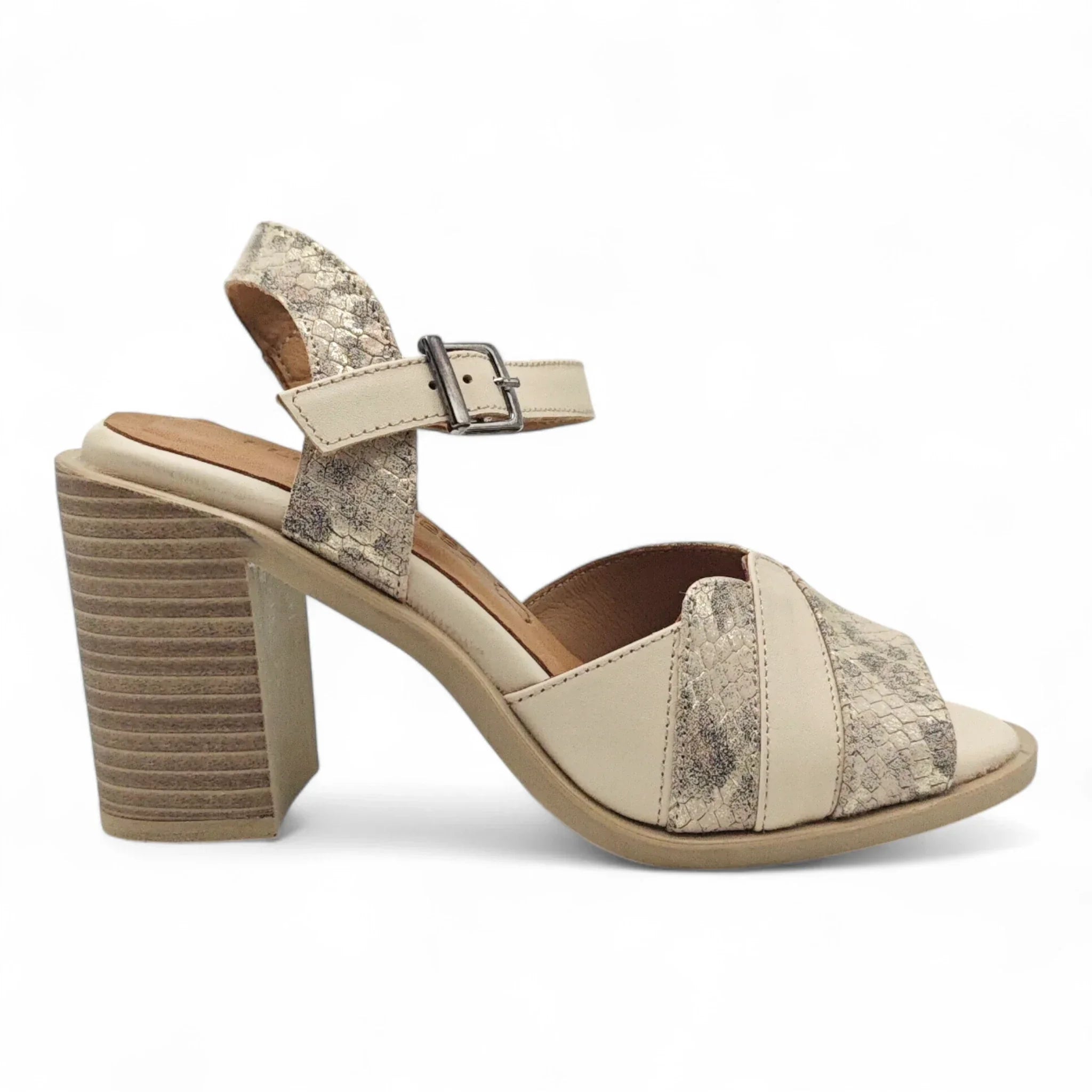 Ballerins sandale sa remenom za gležanj na blok štiklu 8205 - Obuća Monah