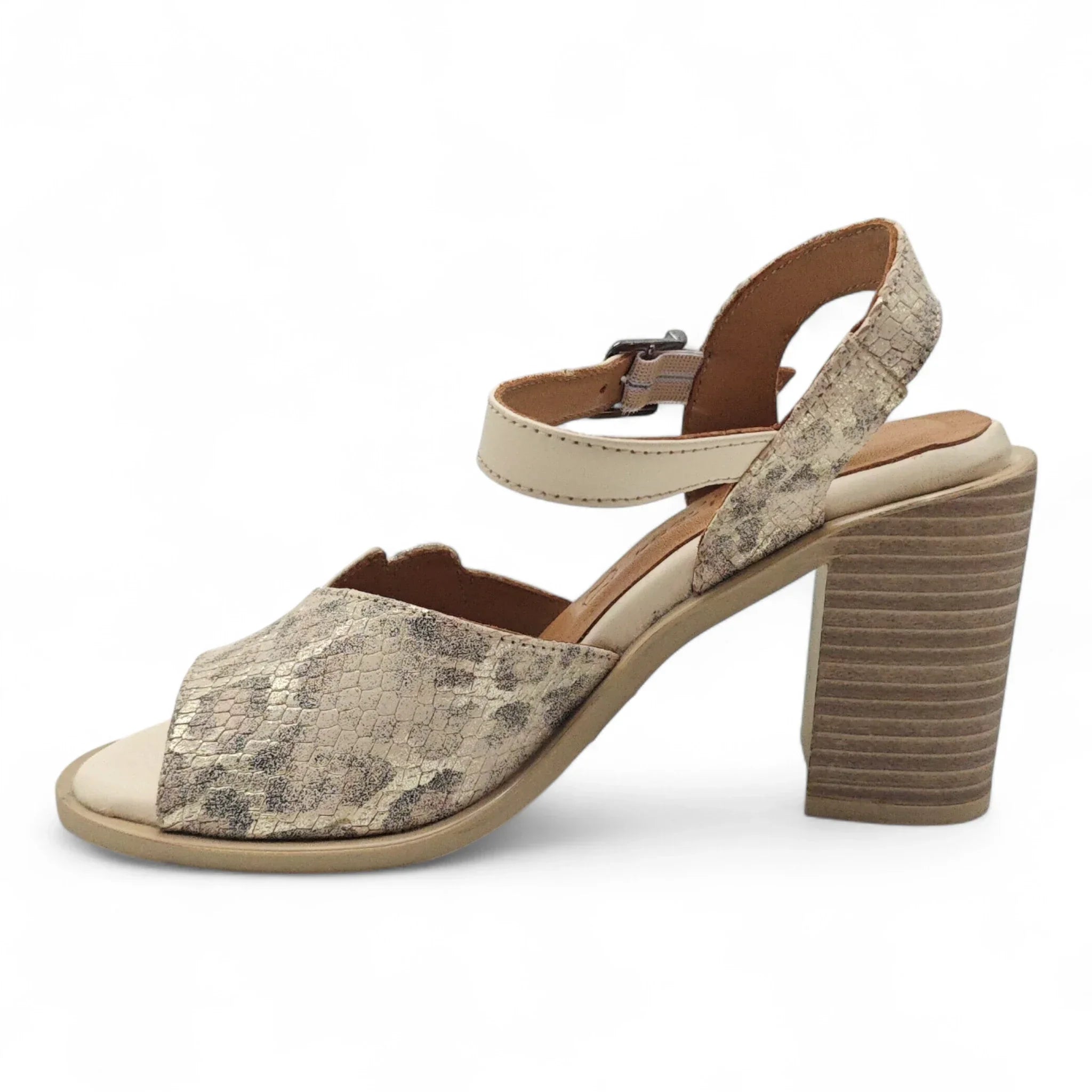 Ballerins sandale sa remenom za gležanj na blok štiklu 8205 - Obuća Monah