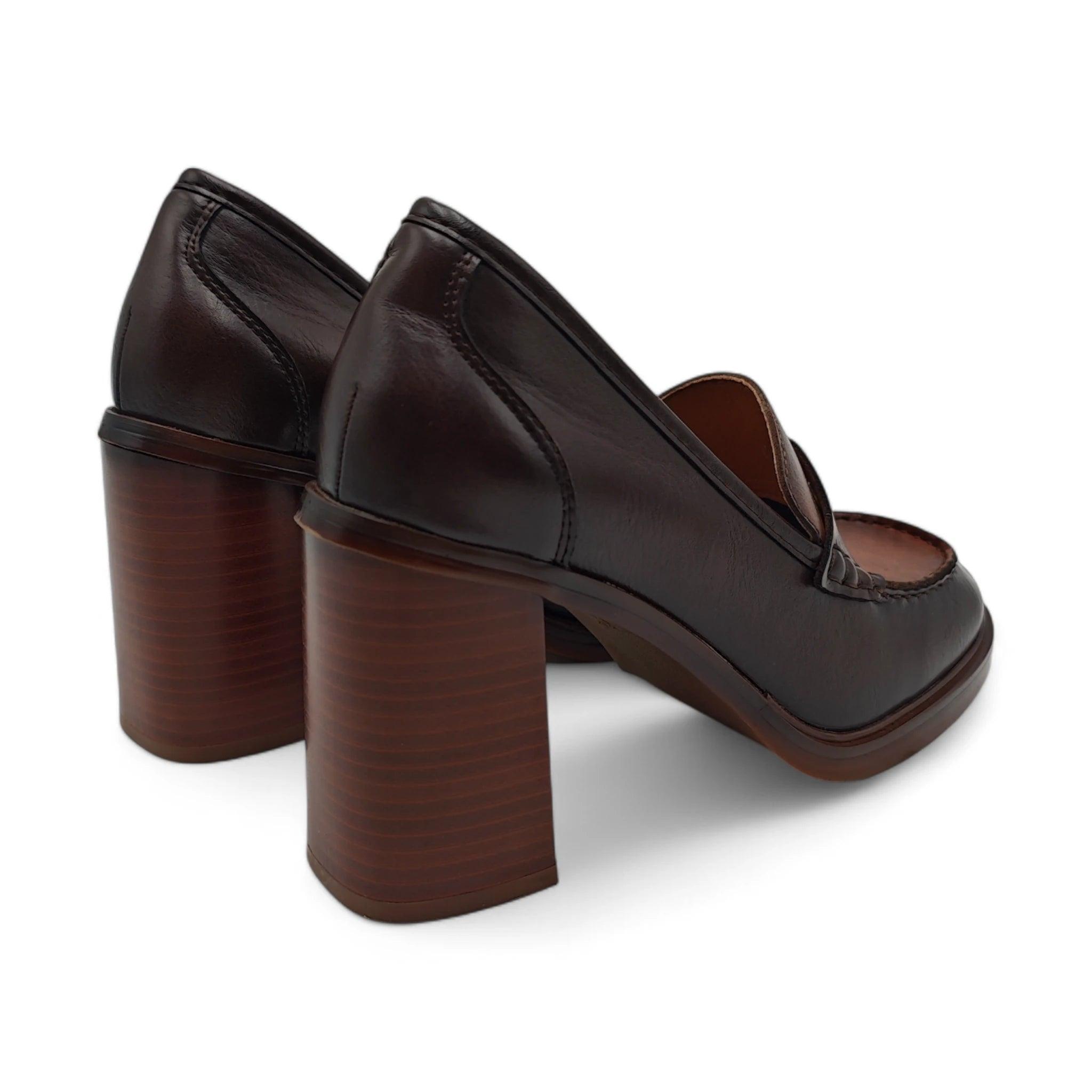 Emelie Strandberg klasične loafersice na blok štiklu 3682 - Obuća Monah