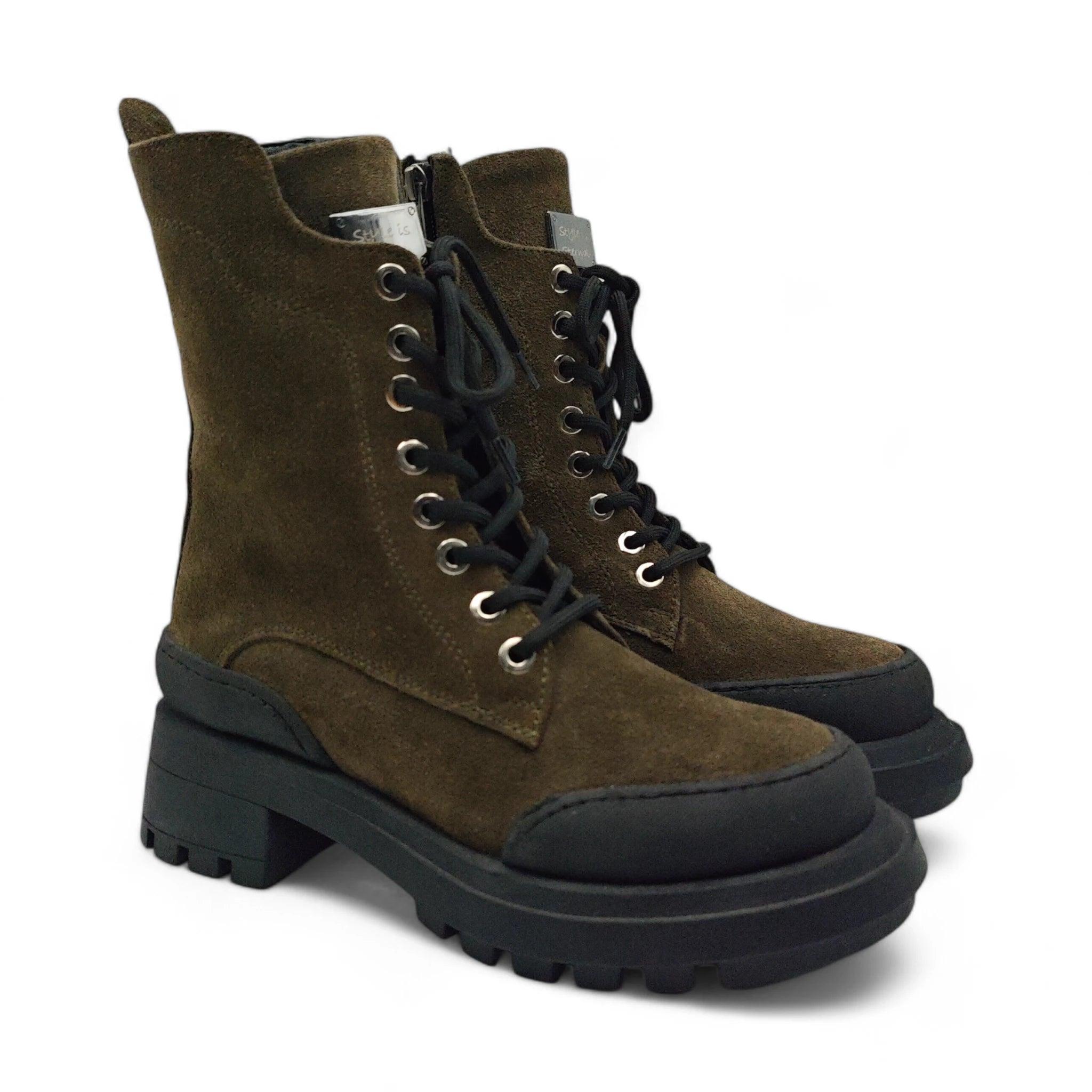 Invento Combat ravne čizme sa zip zatvaračem 115054 - Obuća Monah
