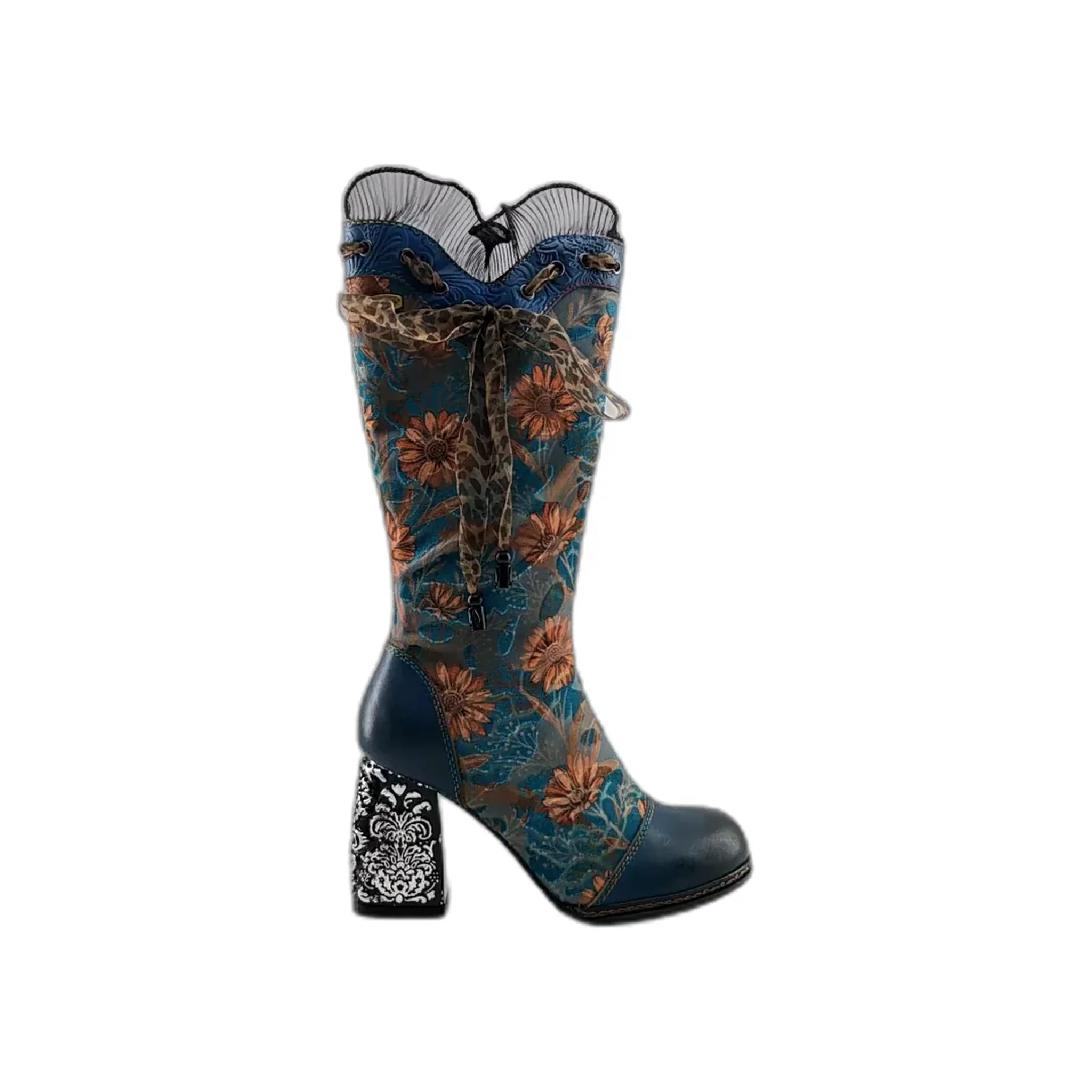 Laura Vita duboke čizme na blok štiklu sa zip zatvaračem 7554