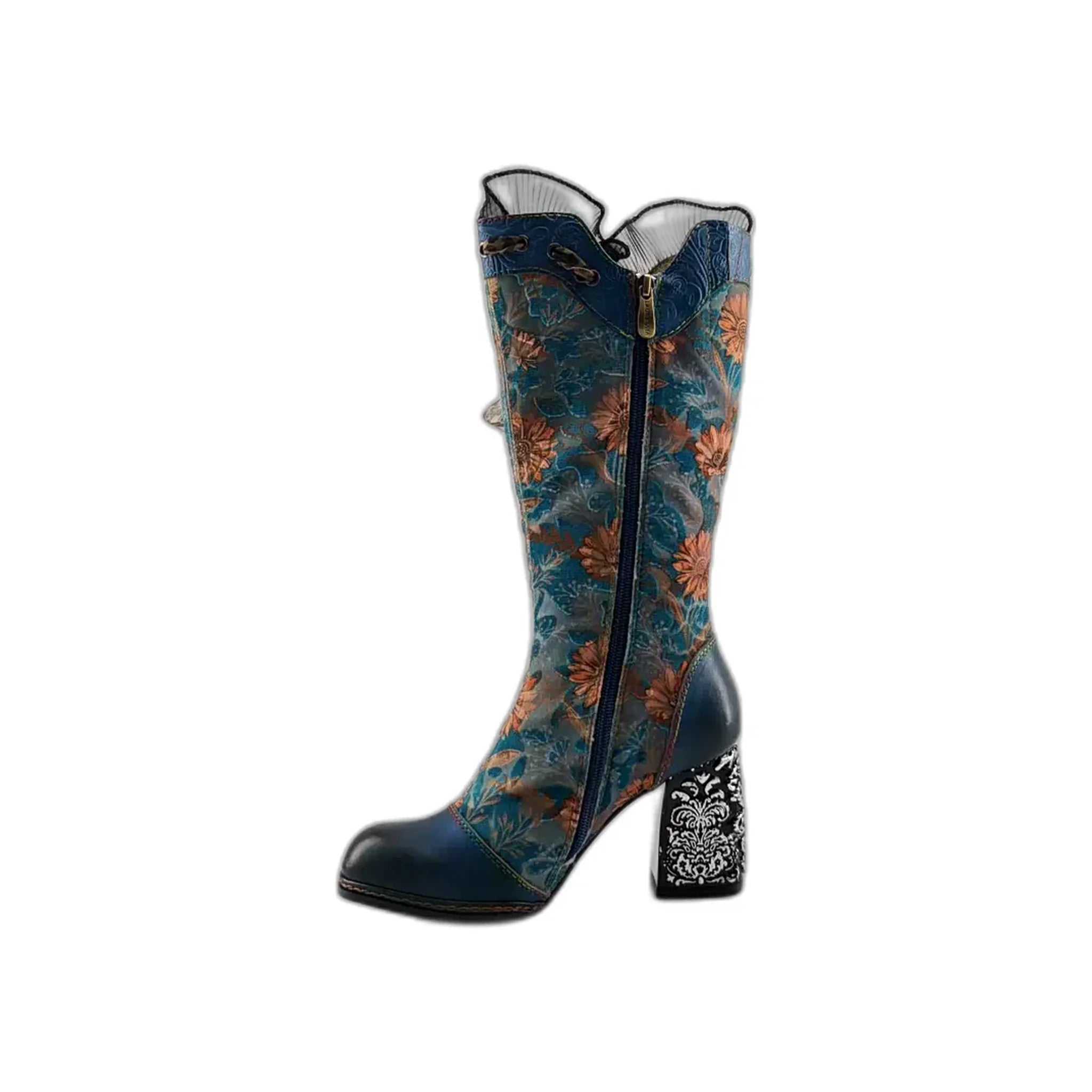 Laura Vita duboke čizme na blok štiklu sa zip zatvaračem 7554