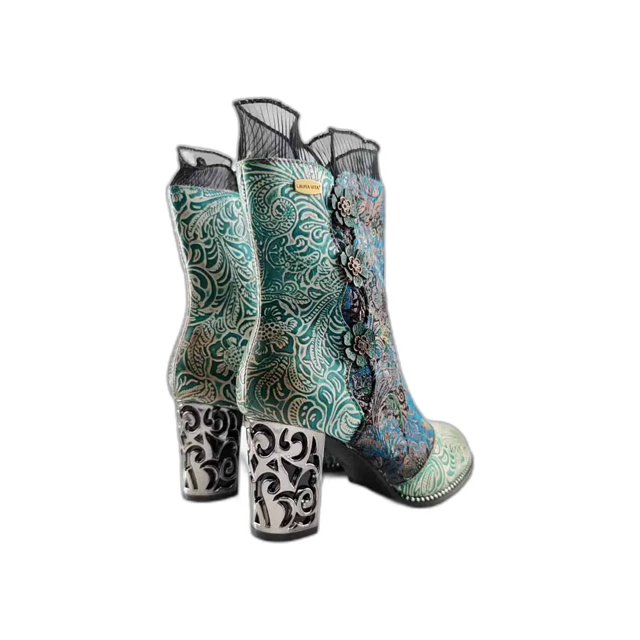 Laura Vita poluduboke čizme na blok štiklu sa zip zatvaračem 7242 - Obuća Monah