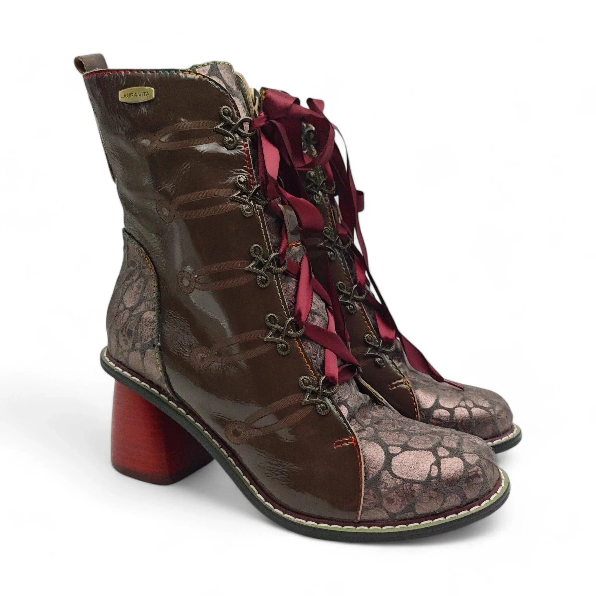 Laura Vita kratke čizme na štiklu sa zip zatvaračem 6631 - Obuća Monah