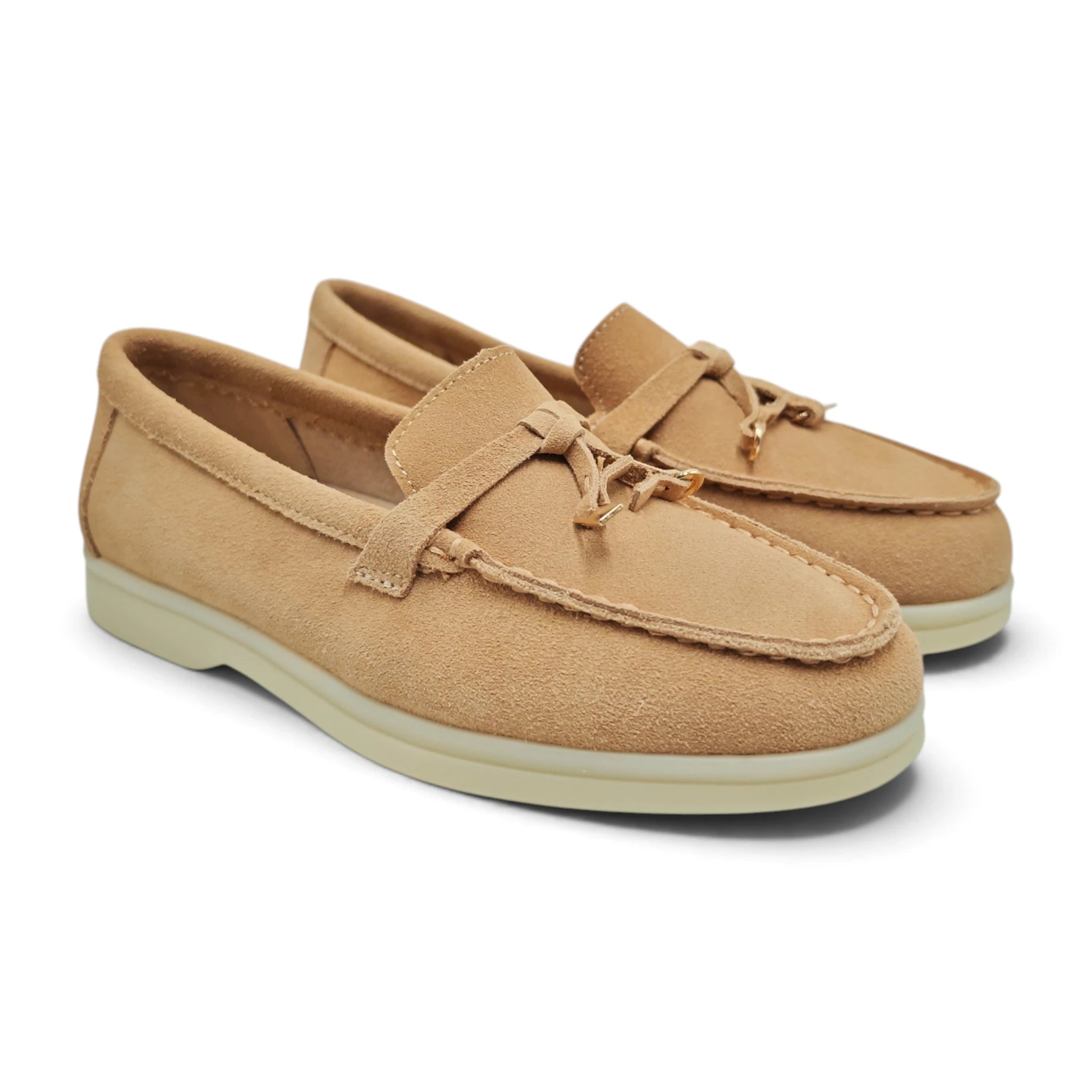 Loafersice Matiz 25191 od prirodne kože na dekorativnoj štikli za poslovan stil Maglovito taupe