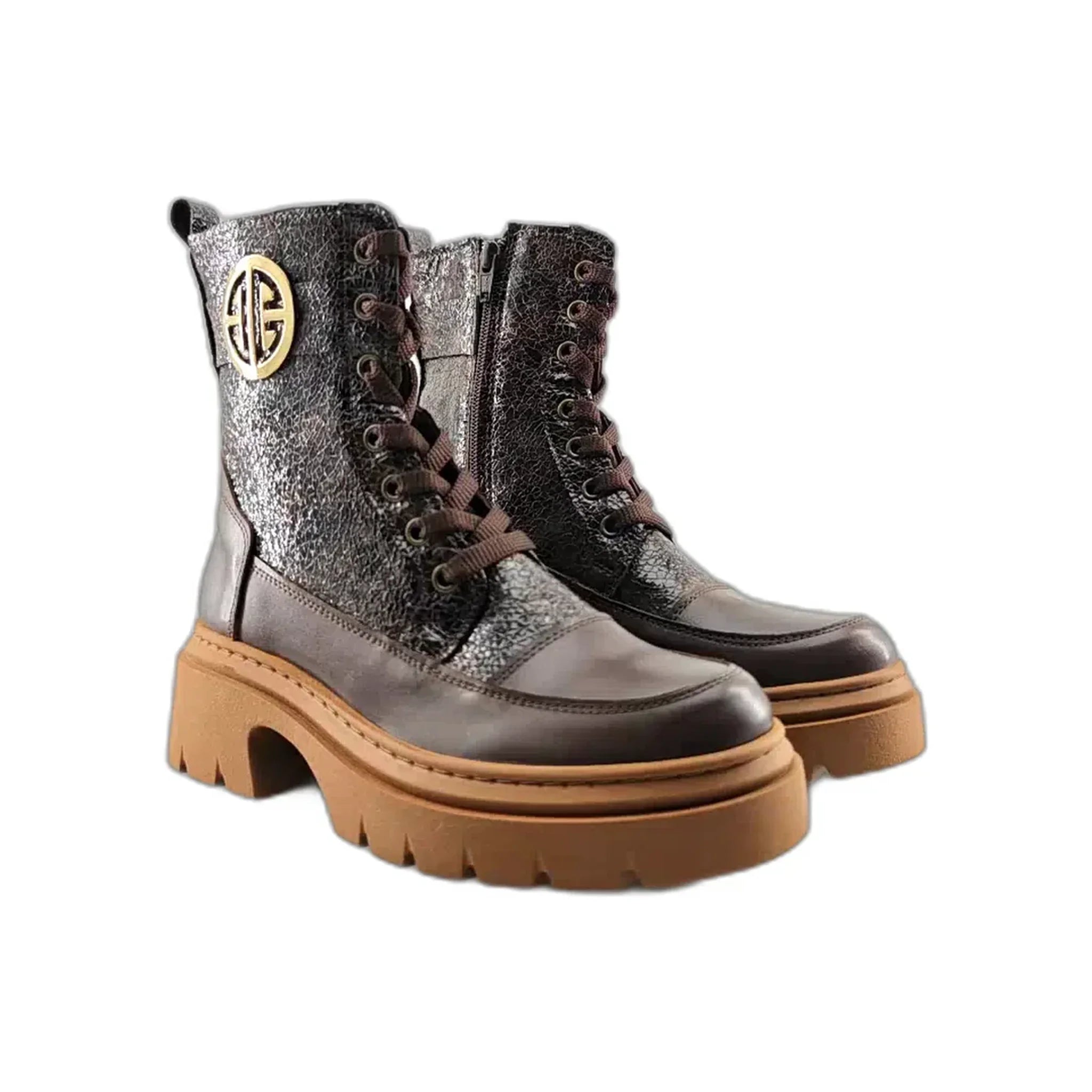 Moda Pelle kratke ravne čizme Martinke sa zip zatvaračem 19056