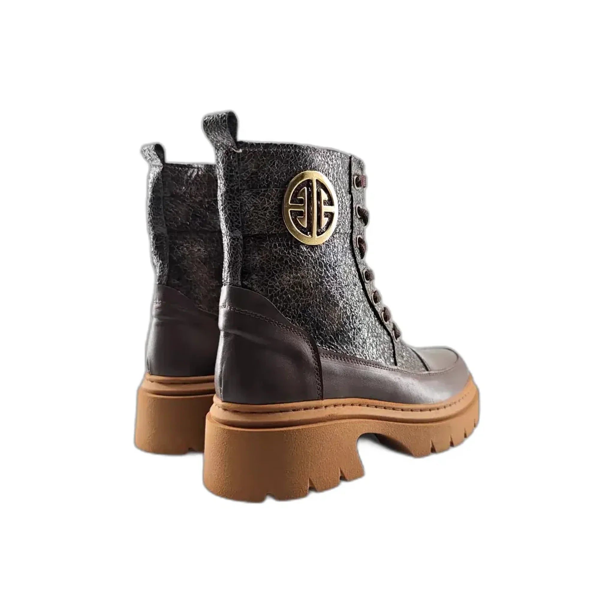 Moda Pelle kratke ravne čizme Martinke sa zip zatvaračem 19056