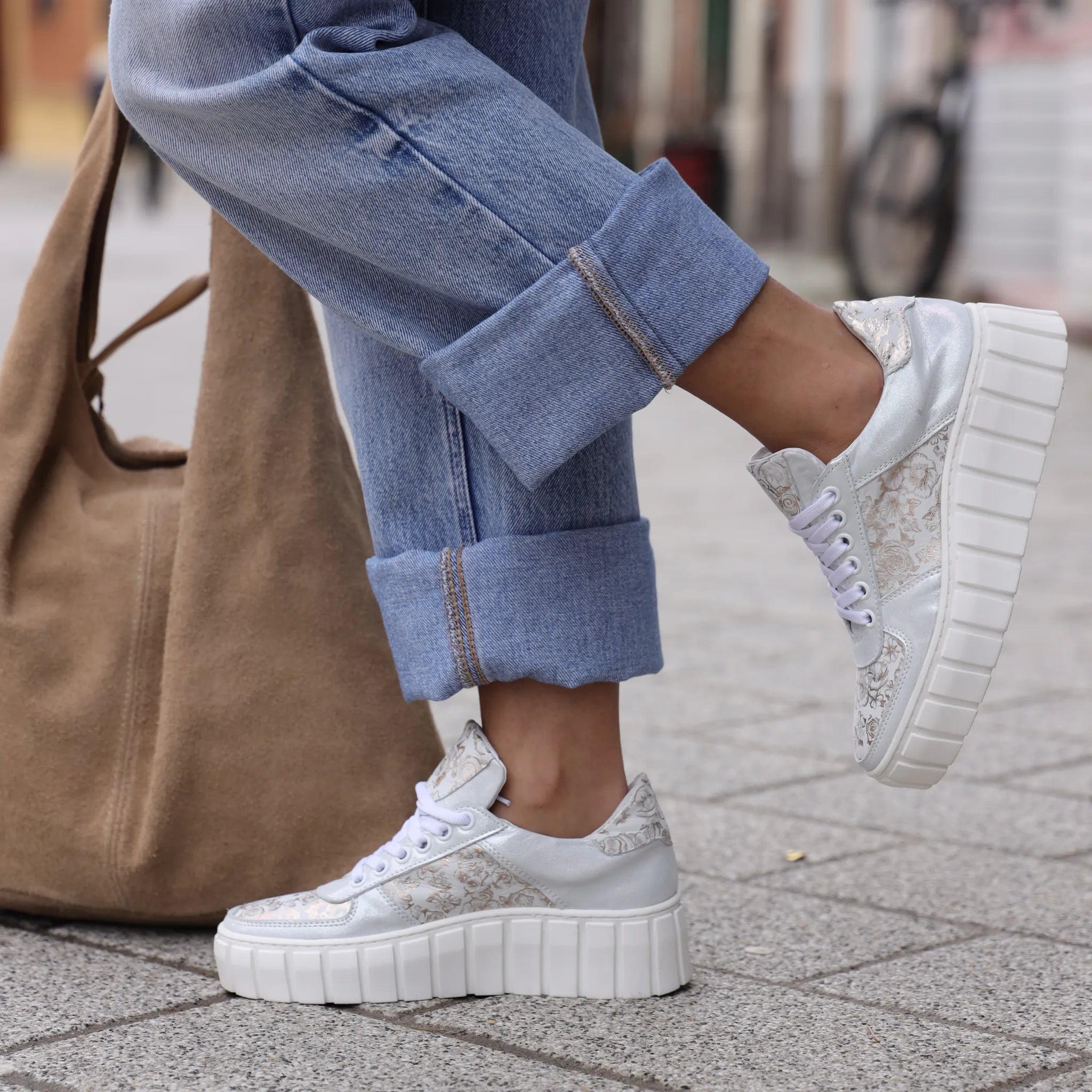 Moda Pelle plitke ravne modne patike na šnjiranje 10160 - Obuća Monah