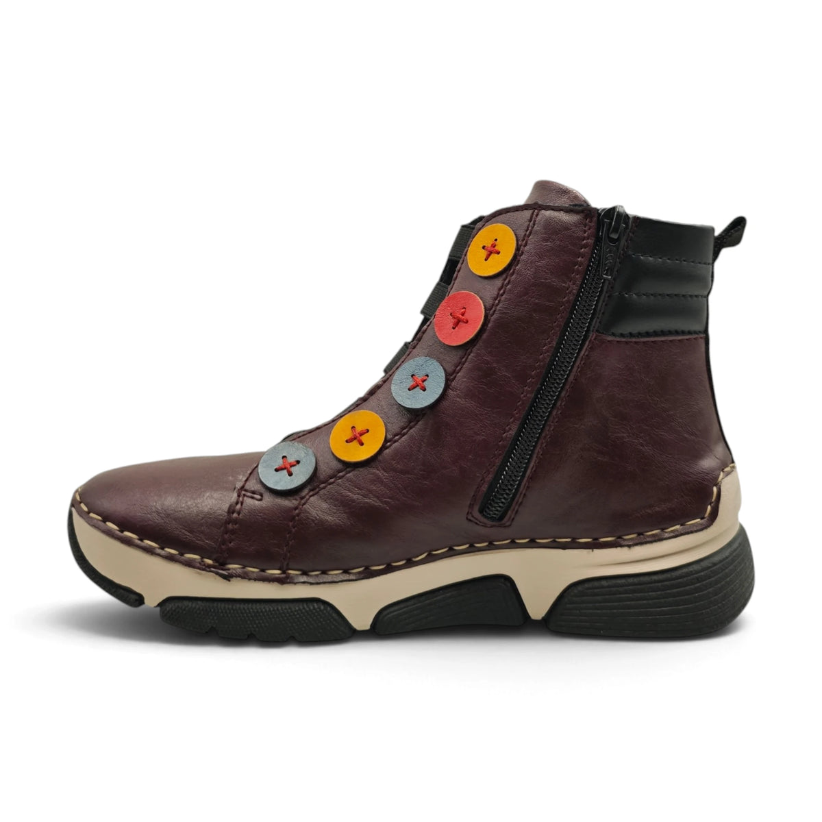 Rieker 45977 bordo pogled levo