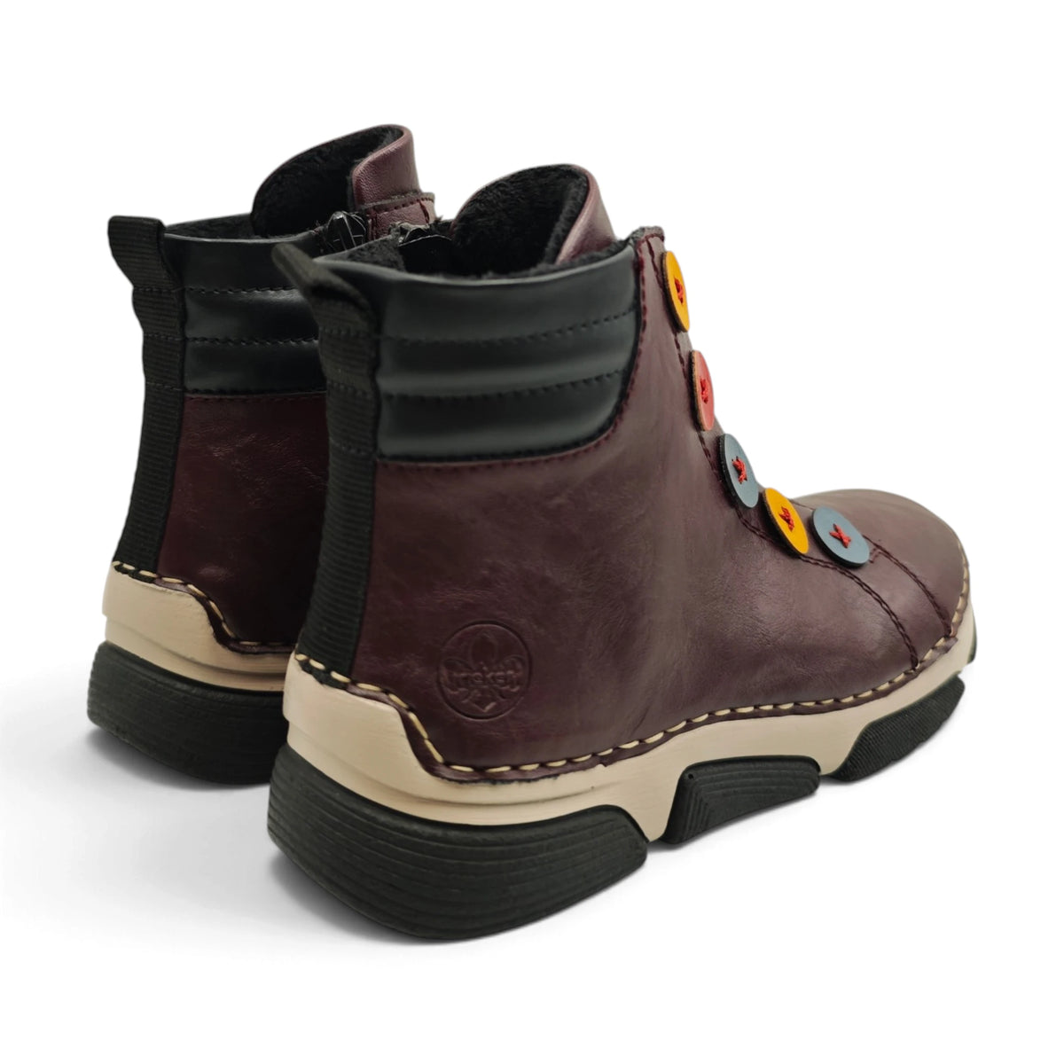 Rieker 45977 bordo pogled straga