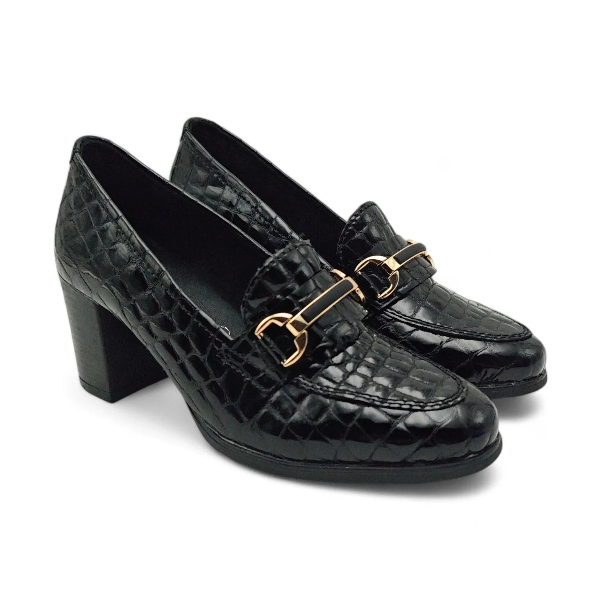 Rieker 50101 crni lak pogled spreda