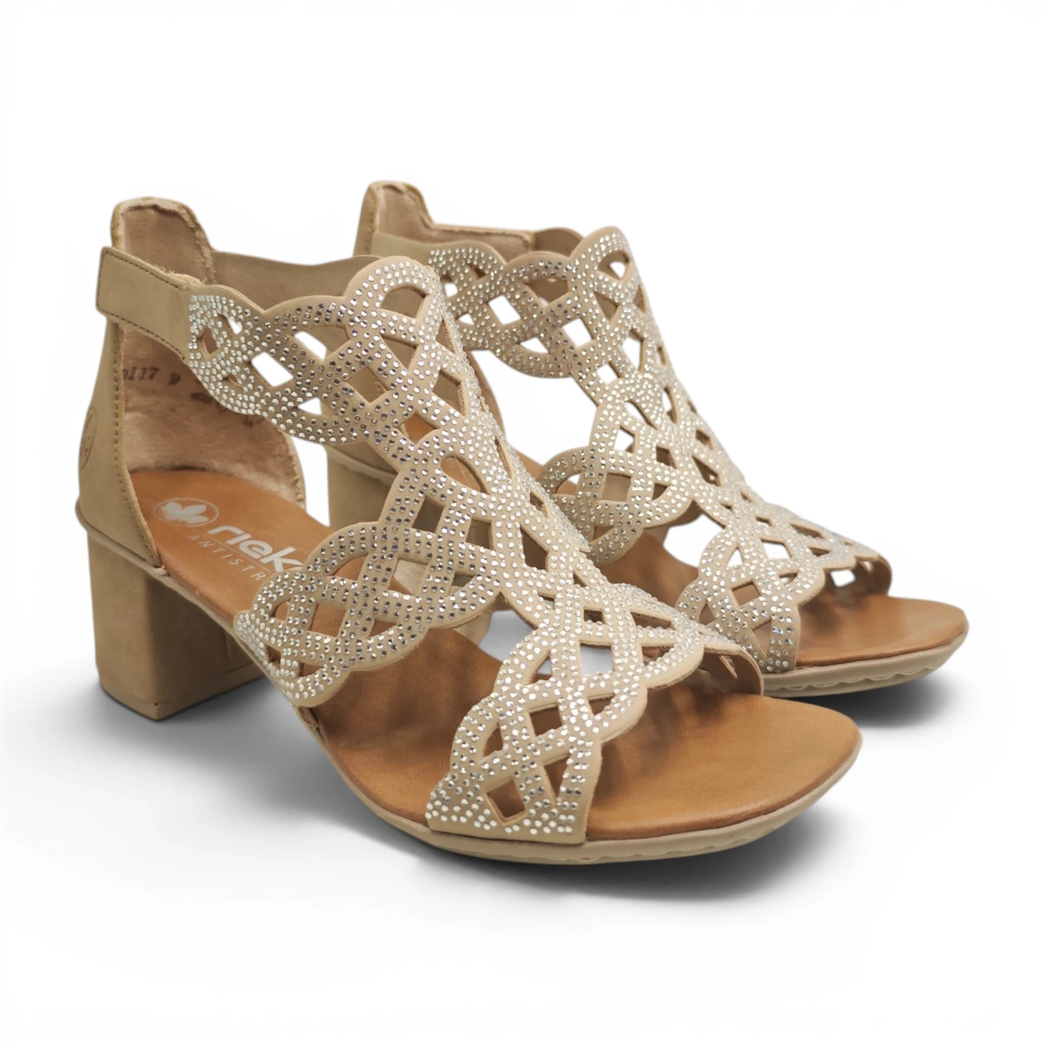 Rieker 64773 taupe pogled spreda