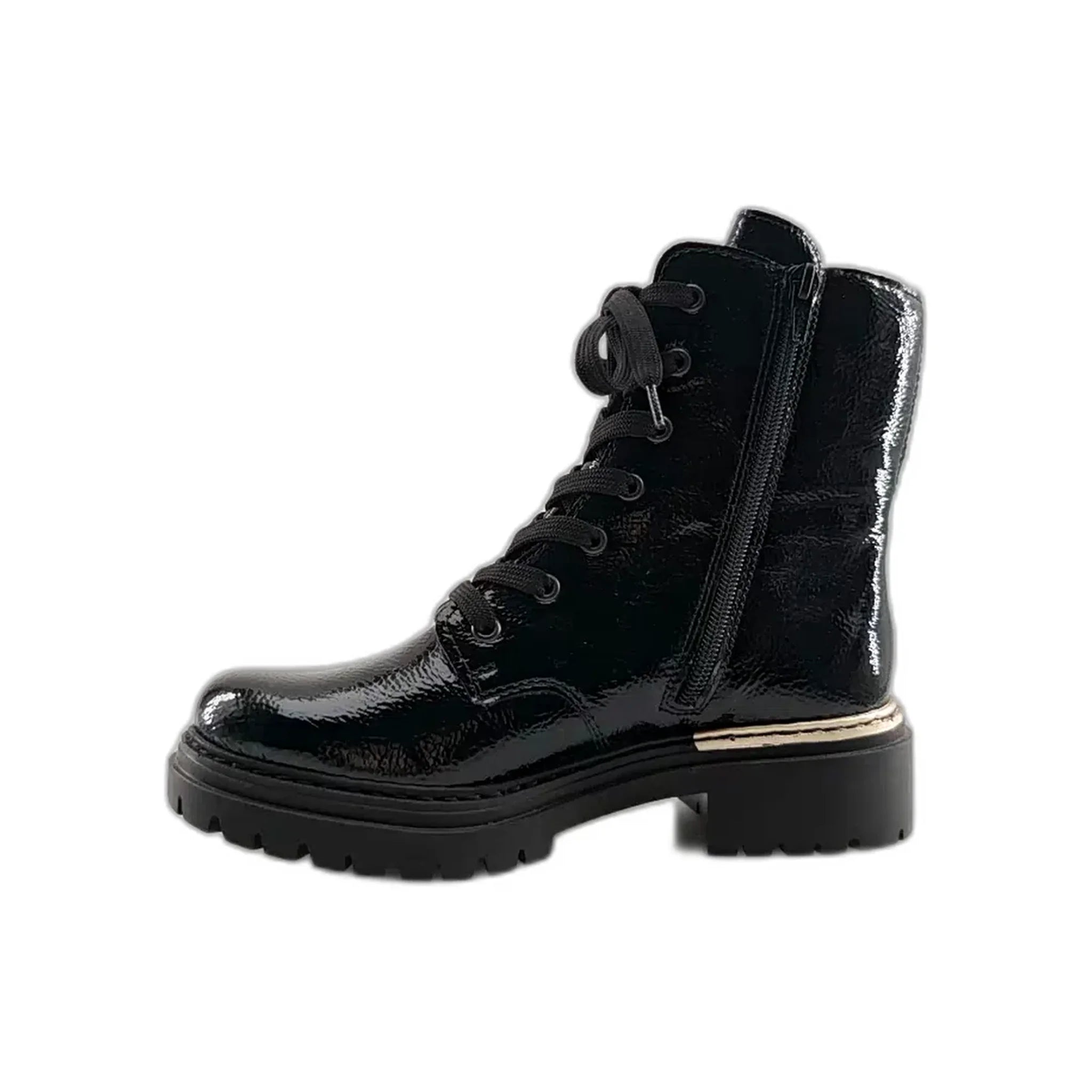 Rieker 72607 crni lak pogled levo
