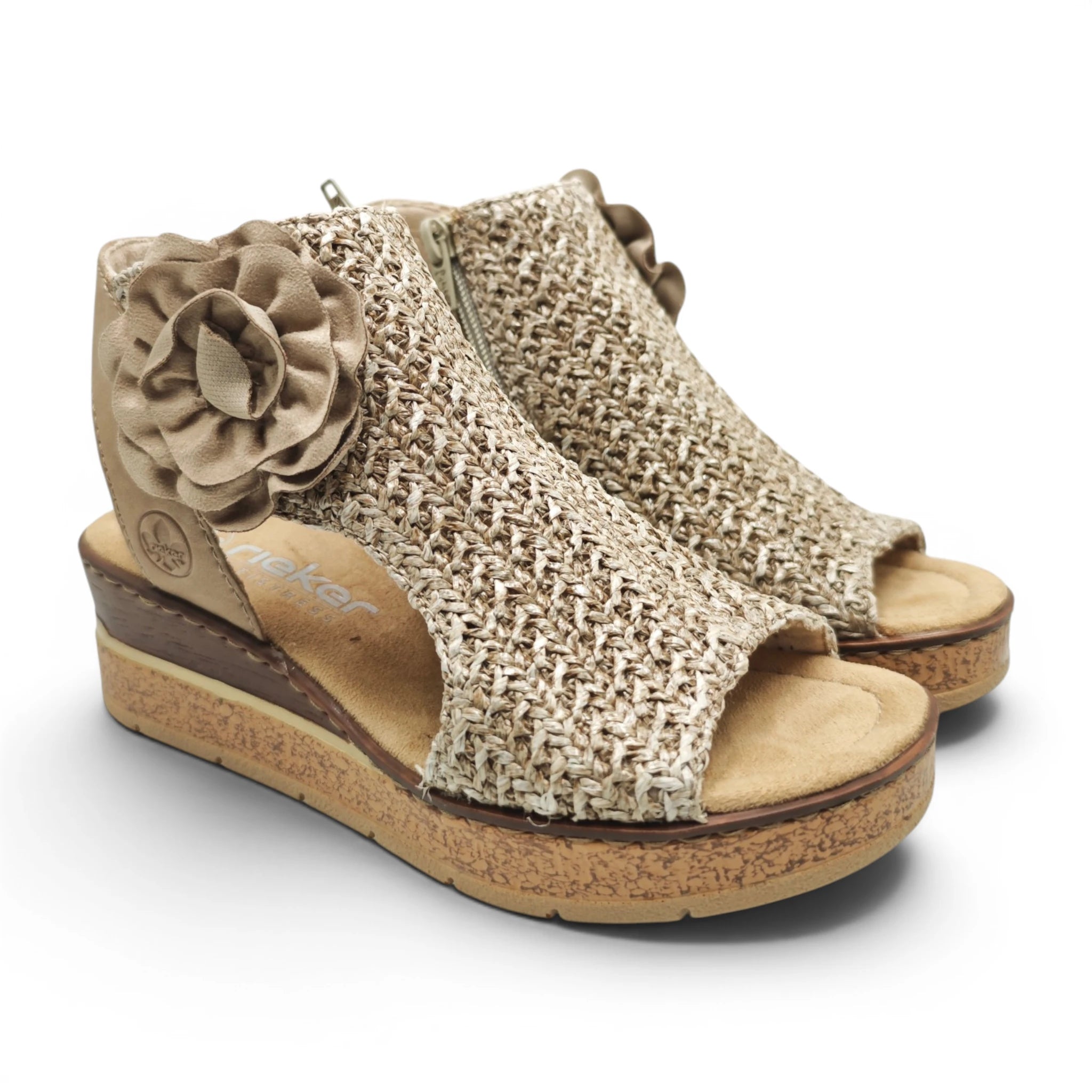 Rieker 63791 taupe pogled spreda