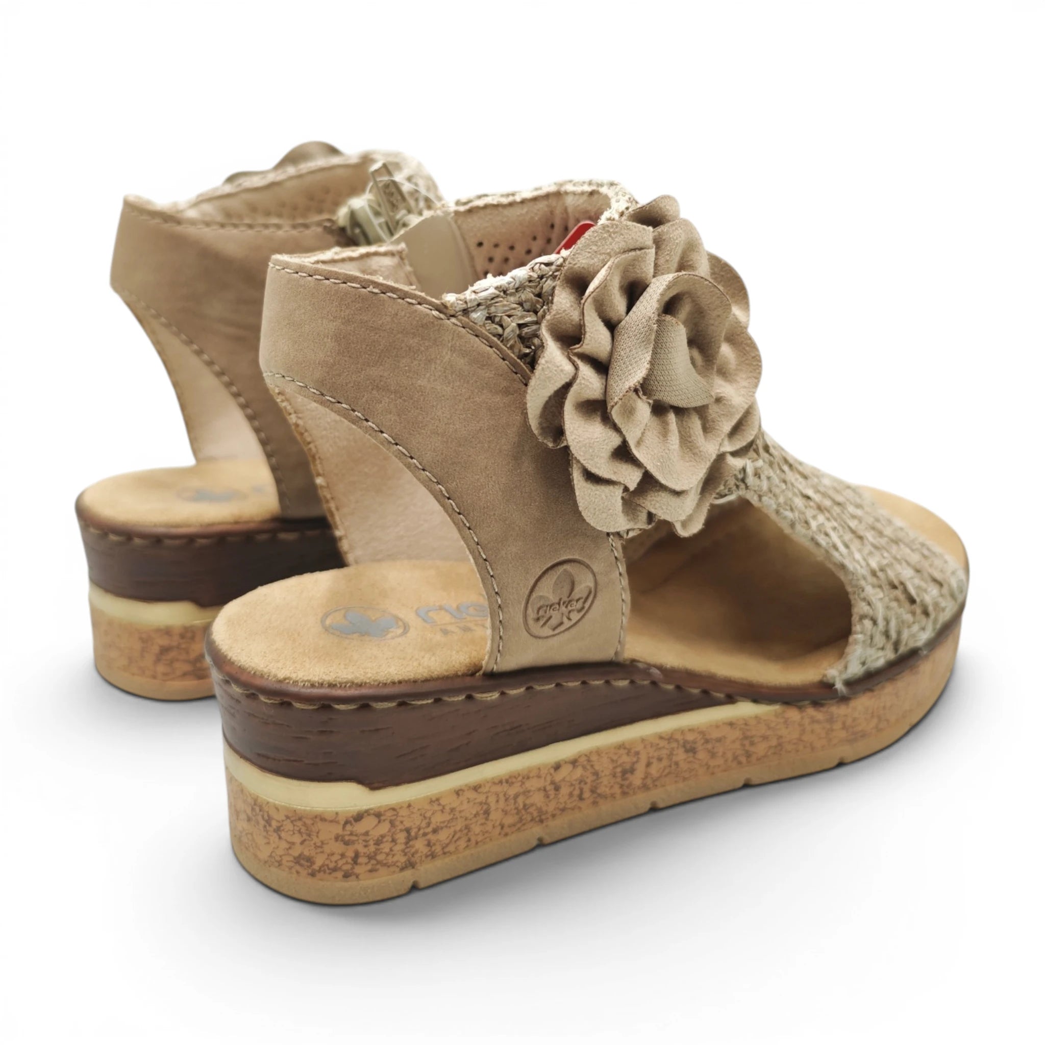 Rieker 63791 taupe pogled straga