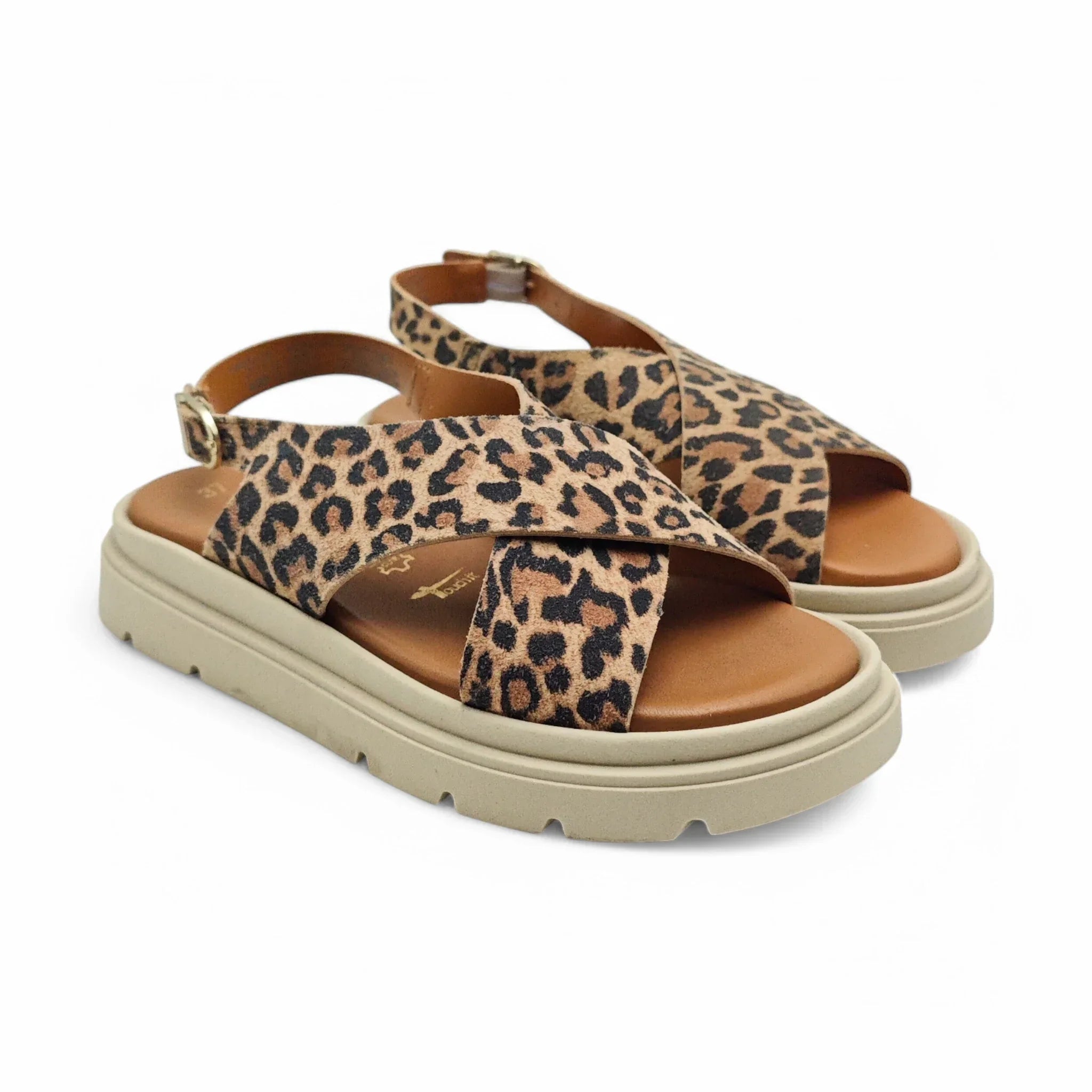 Tamaris 28279 smeđi leopard pogled spreda