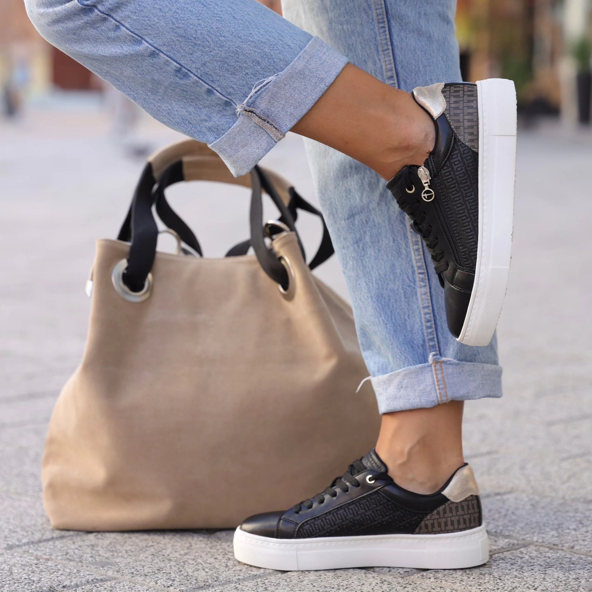 Tamaris plitke ravne modne patike na šnjiranje 23313 - Obuća Monah